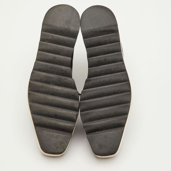 Stella Mccartney Elyse Size 40 Black Faux Suede Star Studded Platform Derby - Picture 6 of 7